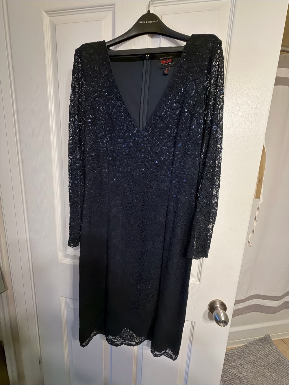 Banana Republic x L’Wren Scott Collection Navy Lace Long Sleeve V-Neck Dress